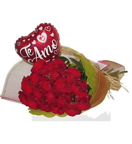 Ramo 24 Rosas con Globo Amor | Expresa tu Amor Profundo