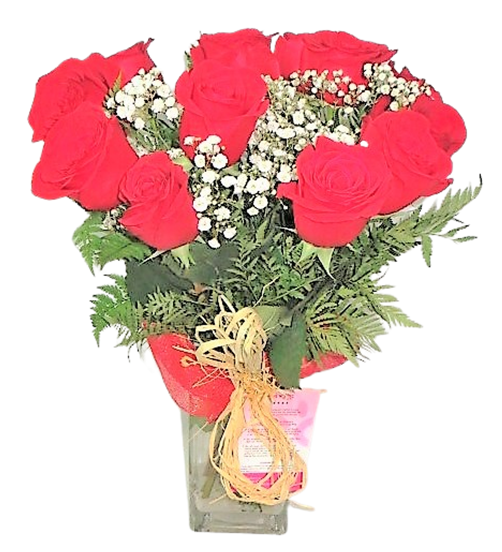 12 Rosas en florero | Sorprende con Amor | Envió Flores