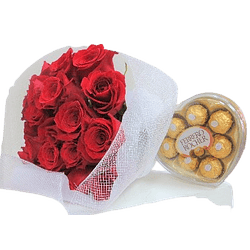 Ramo de 24 Rosas más Corazón de Bombones | Expresa tus Sentimientos más Profundos 