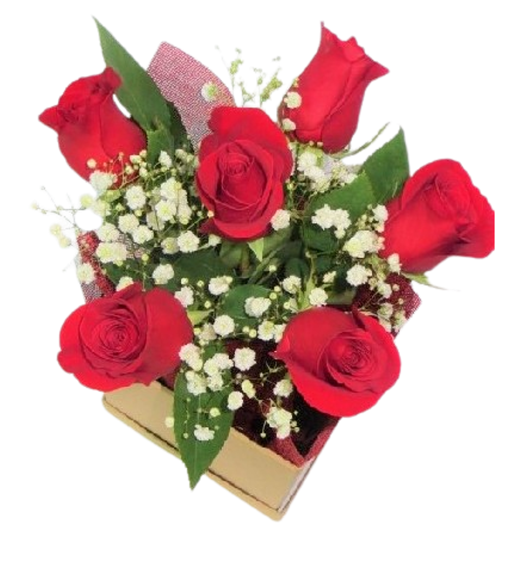Caja de corazón con 10 Rosas y Bombones - La casa floral