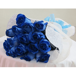 Ramo de 15 rosas azules