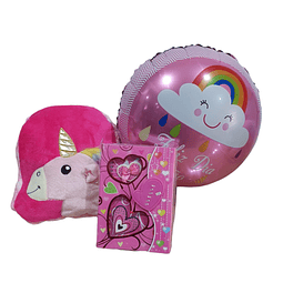 Set Mochila Unicornio con Diario de Vida mas globo