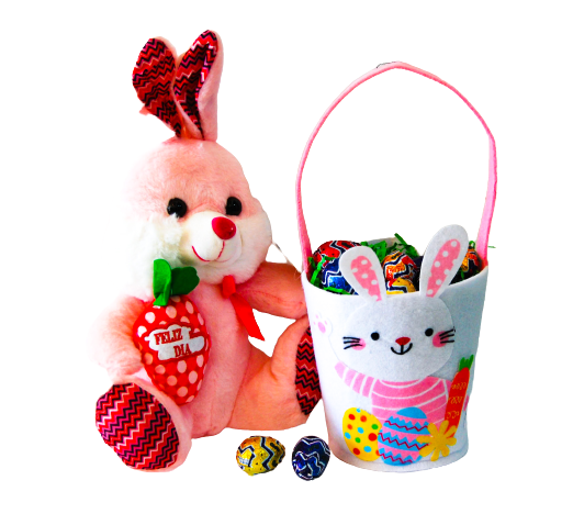 Conejo Color mas Canasto Huevitos | Envía Fantasía de Pascua