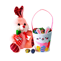 Conejo Color mas Canasto Huevitos | Envía Fantasía de Pascua