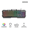 Teclado Metálico Gamer Con Led Efecto Arco Iris Gxt 853