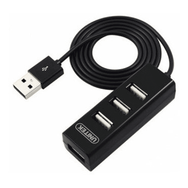 Hub 4 Puertos Usb 2.0 Negro / Multipuertos Usb / Cable 80cm 2