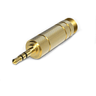 Adaptador Plug 6.5mm Hembra A 3.5mm Macho Estéreo Color Oro 1