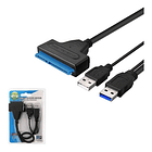 Adaptador Usb 3.0 A Sata Con Doble Usb + Puerto Dc + Caja 1