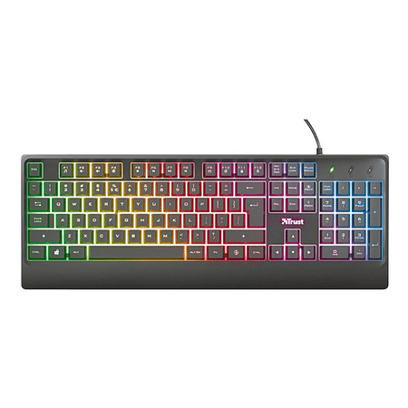 Teclado Gamer Trust Ziva Qwerty Español Negro RGB