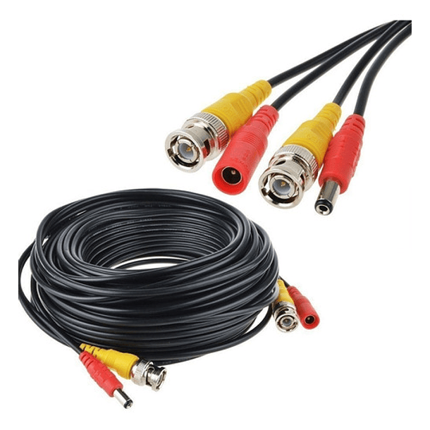 Cable Para Cámaras de Seguridad 20 Metros Bnc + DC