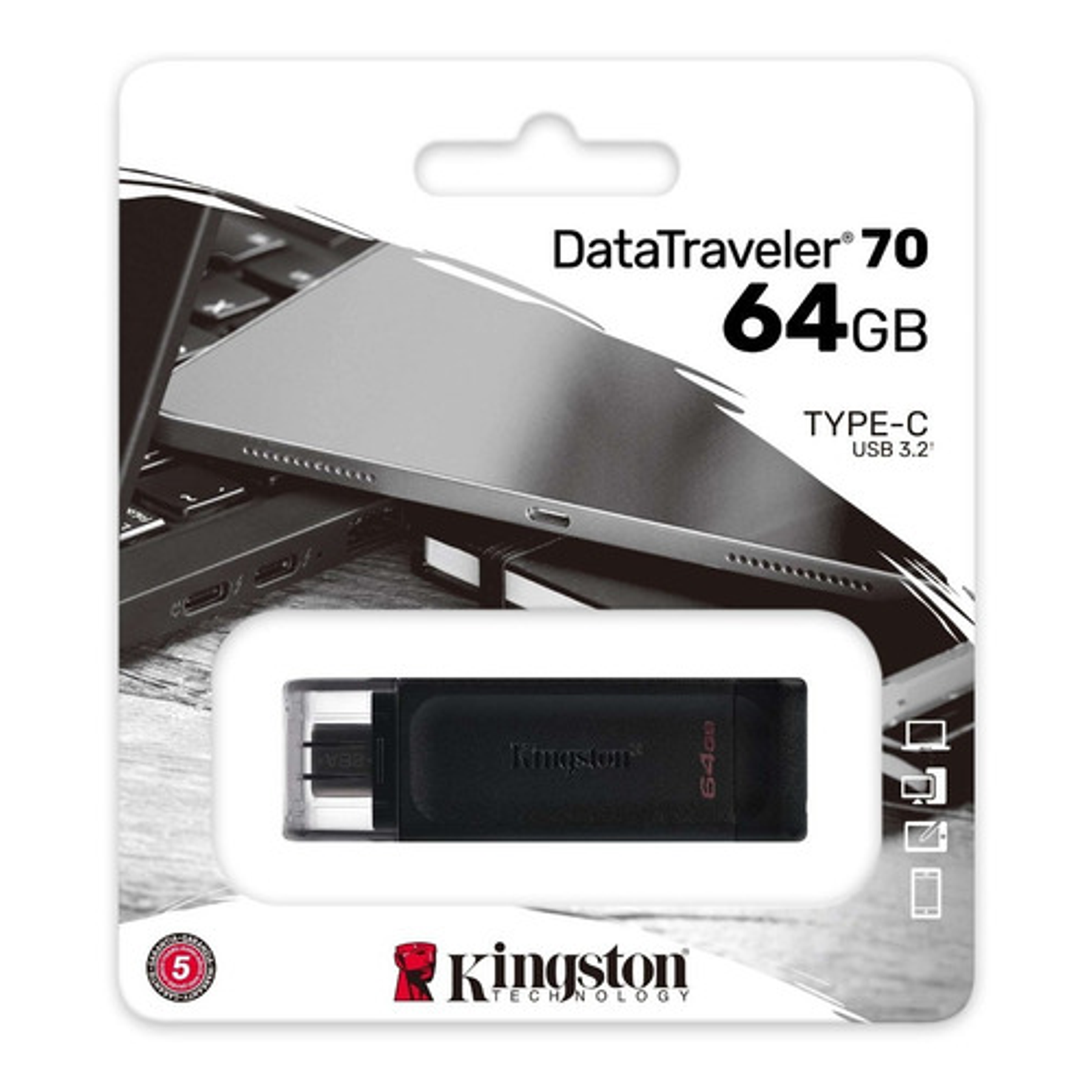 Pendrive Usb C 3.2 64gb Kingston Datatraveler 70 Dt70