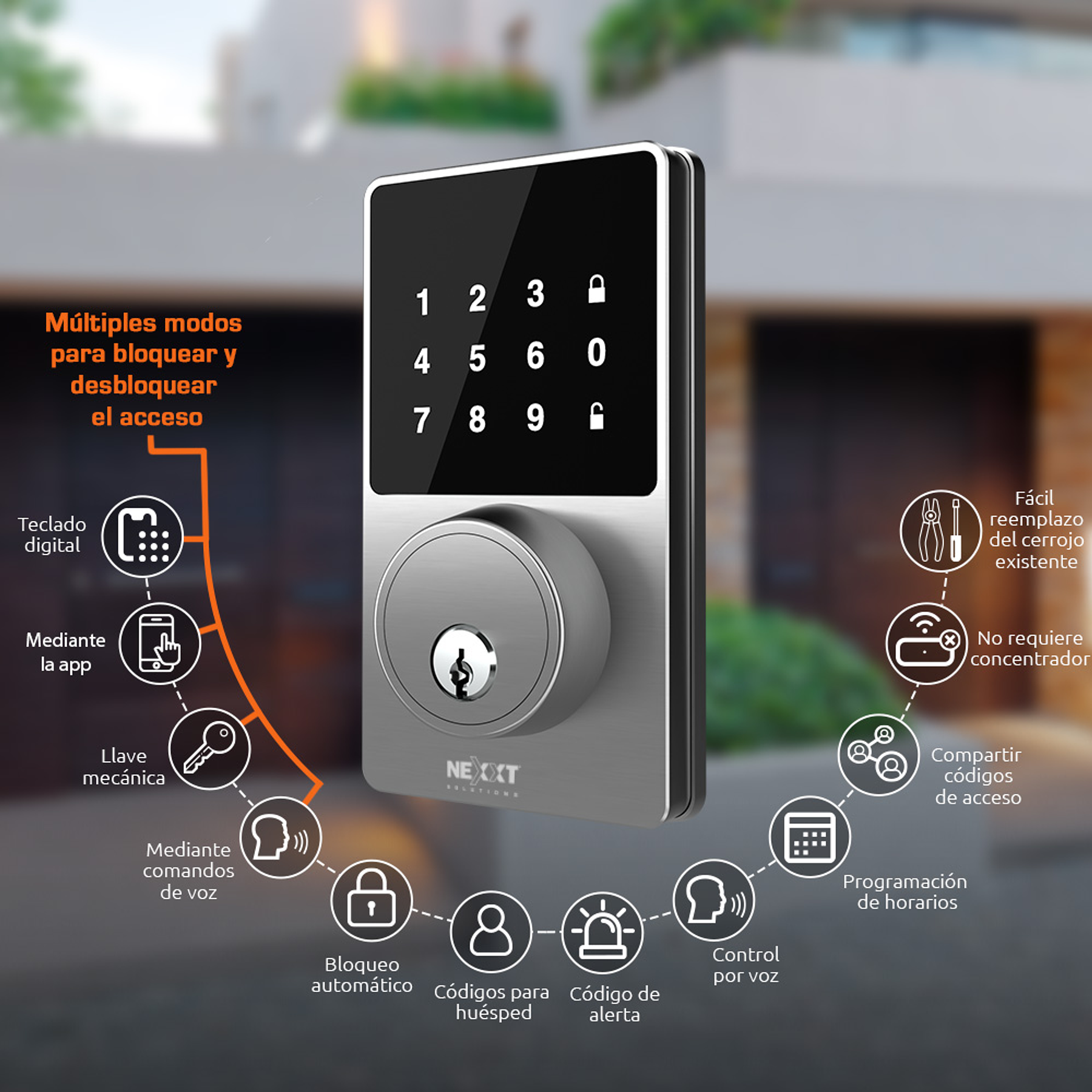 Smart Wifi Door lock Cerradura Inteligente Nexxt Home NHS-D100