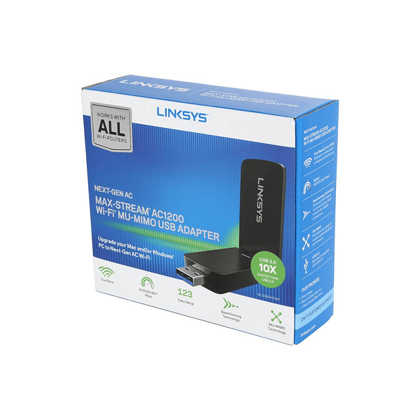 Adaptador USB 3.0 Wifi Linksys AC1200 WUSB6400M