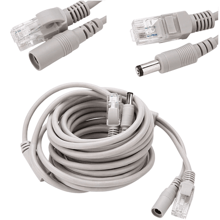 Cable de Red + DC 50M Para camaras de seguridad CCTV NVR