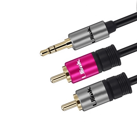 Cable De Audio 3,5mm a 2 RCA De 1,8 Mts De Alta Fidelidad