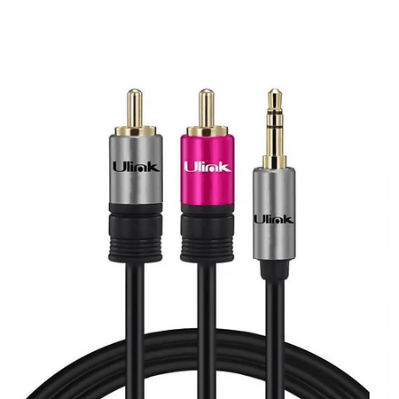 Cable De Audio 3,5mm a 2 RCA De 1,8 Mts De Alta Fidelidad