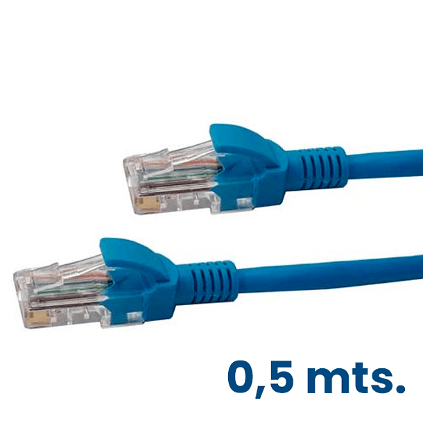 Cable De Red / Patch Cord Certificado Cat6 50cm Azul
