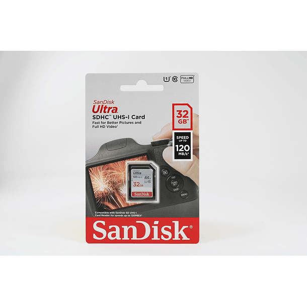 Tarjeta de Memoria SD Ultra 32GB SanDisk 120MB/s SDHC UHS-I 2