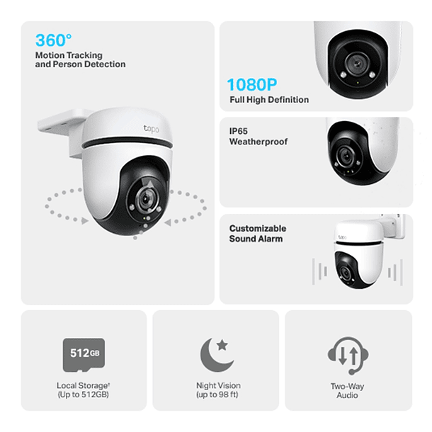 Camara Wifi de Seguridad Motorizada para Exterior Tapo C500 2