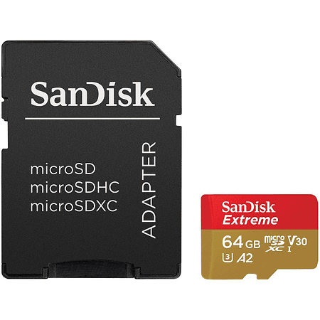 Tarjeta de Memoria MicroSD 64GB Sandisk Extreme 170MB/80MB/s