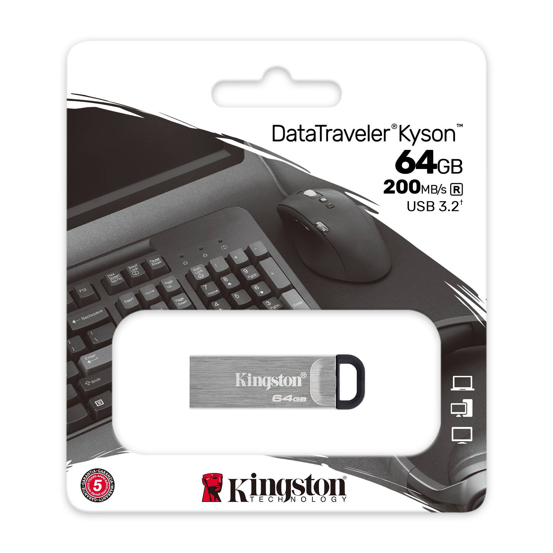 Pendrive 64GB USB 3.2 Gen 1 DataTraveler Kyson DTKN/64GB