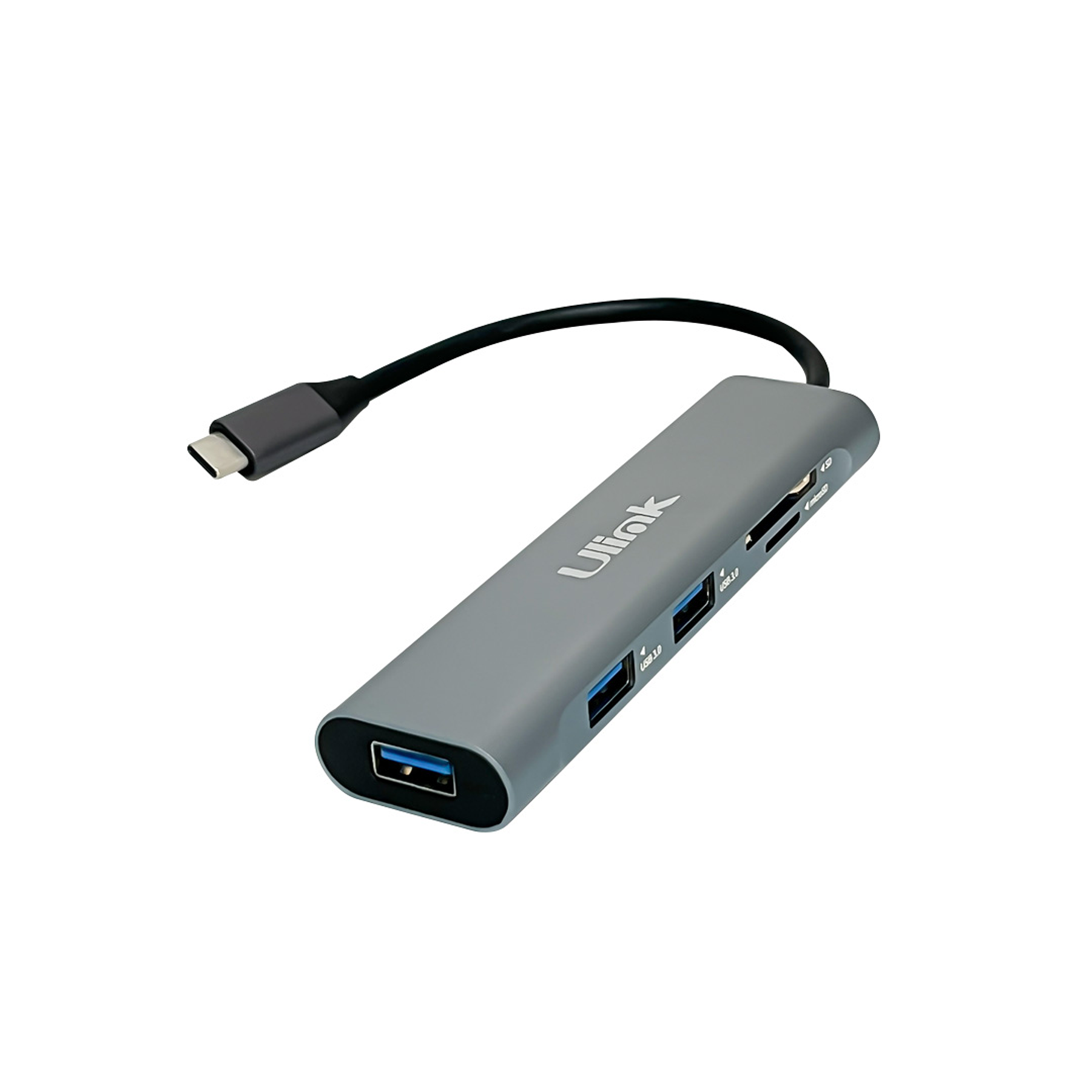 Adaptador multipuerto USB C 5 en 1 USB 3.0x3 + SD + MicroSD 