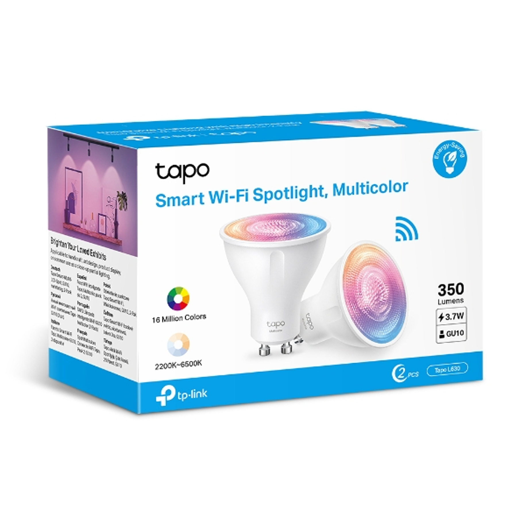 Ampolleta Bombilla GU10 Multicolor WiFi Tapo L630 (2-Pack)