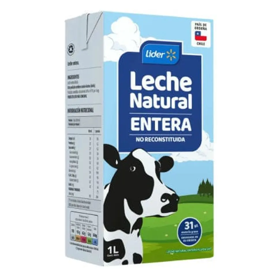 Leche Natural Entera caja 1 L Lider 1