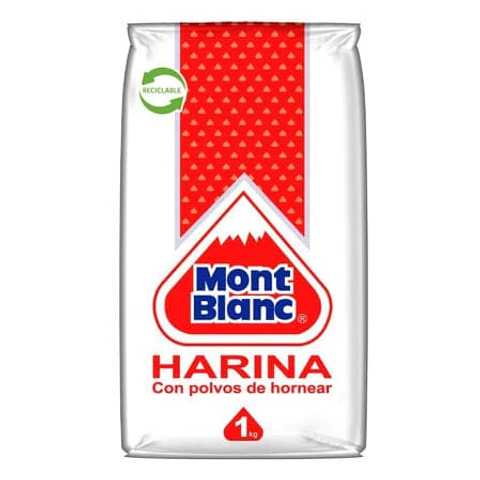 Harina Con Polvos de Hornear Bolsa 1 Kg Mont Blanc