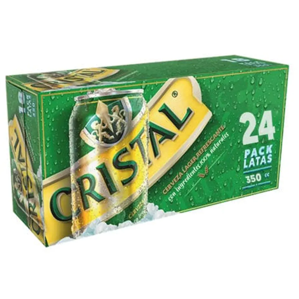 Cerveza Lager 4,2° Pack Latas 24 Un 350 cc Cristal 1
