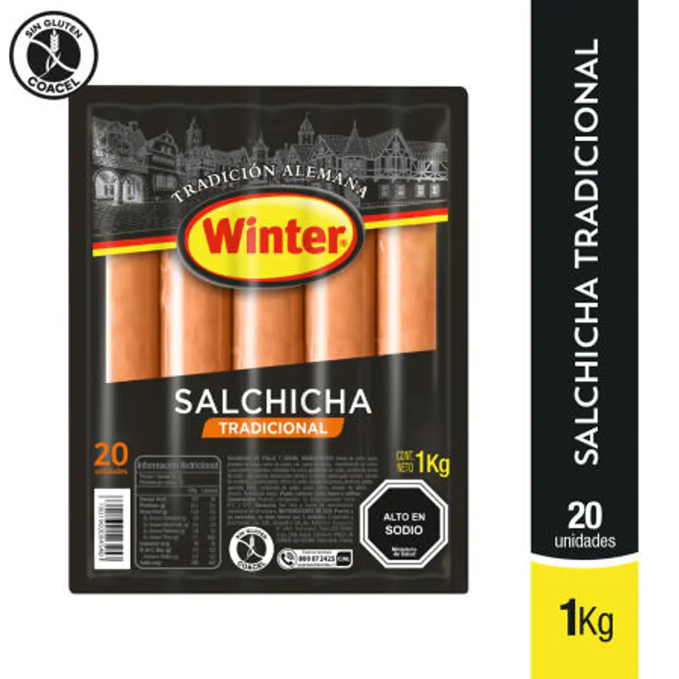 Salchicha Tradicional 20 Un 1 Kg Winter 1