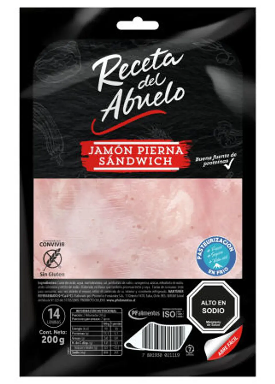 Jamón Pierna Sandwich Tradicional 200 gr Receta del Abuelo 1