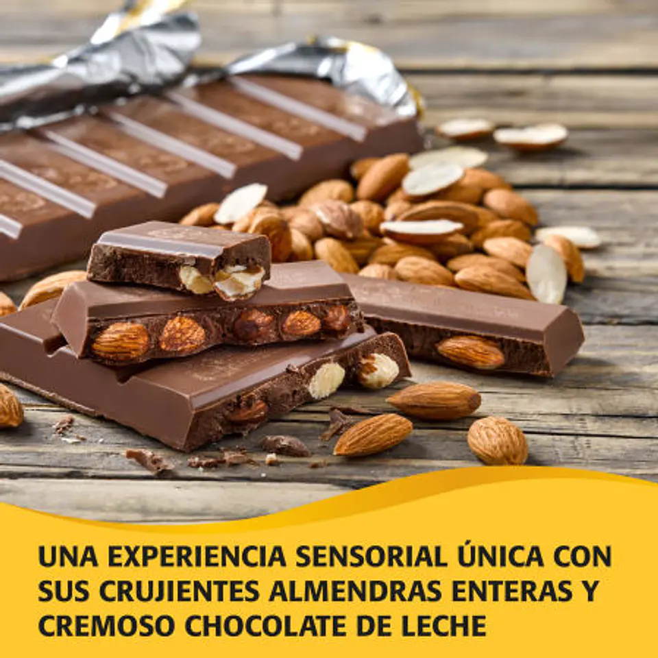Chocolate con Almendras Barra 250 g Sahne Nuss 2