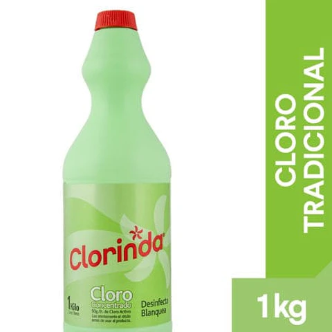 Cloro Líquido Tradicional Botella 1 Kg Clorinda