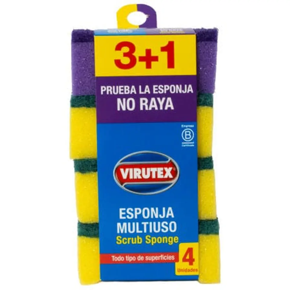 Esponja Multiuso Antibacterial Lisa Virutex 1