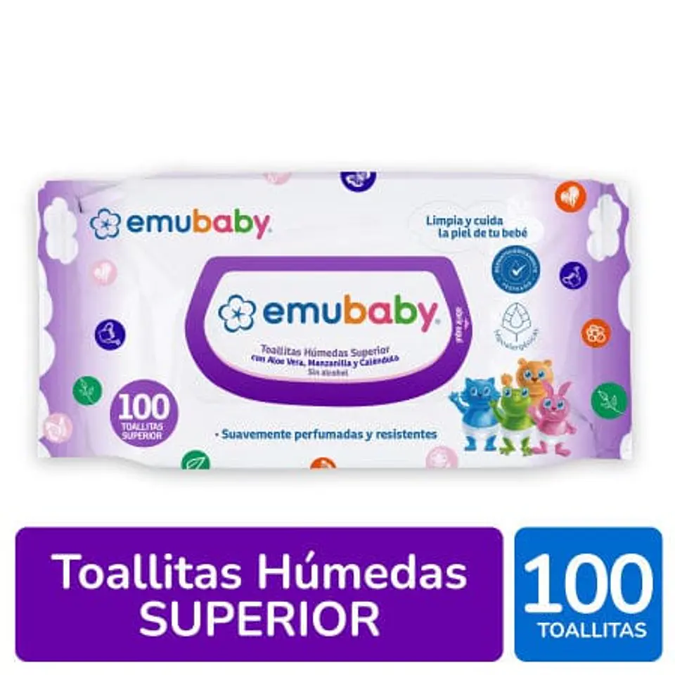 Toallitas Húmedas emubaby Superior Sin Alcohol 100 Un emubaby 1