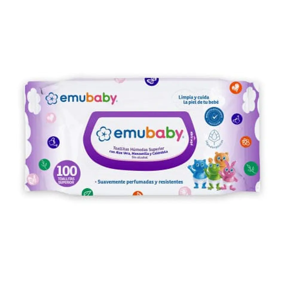 Toallitas Húmedas emubaby Superior Sin Alcohol 100 Un emubaby 2