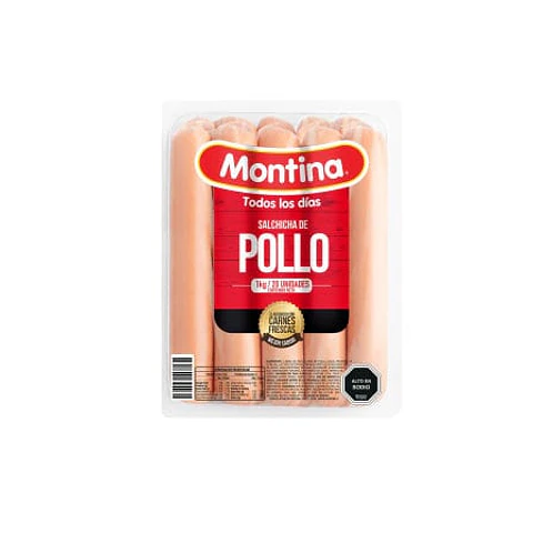 Salchichas de Pollo Display (20 Un) 1 Kg Montina