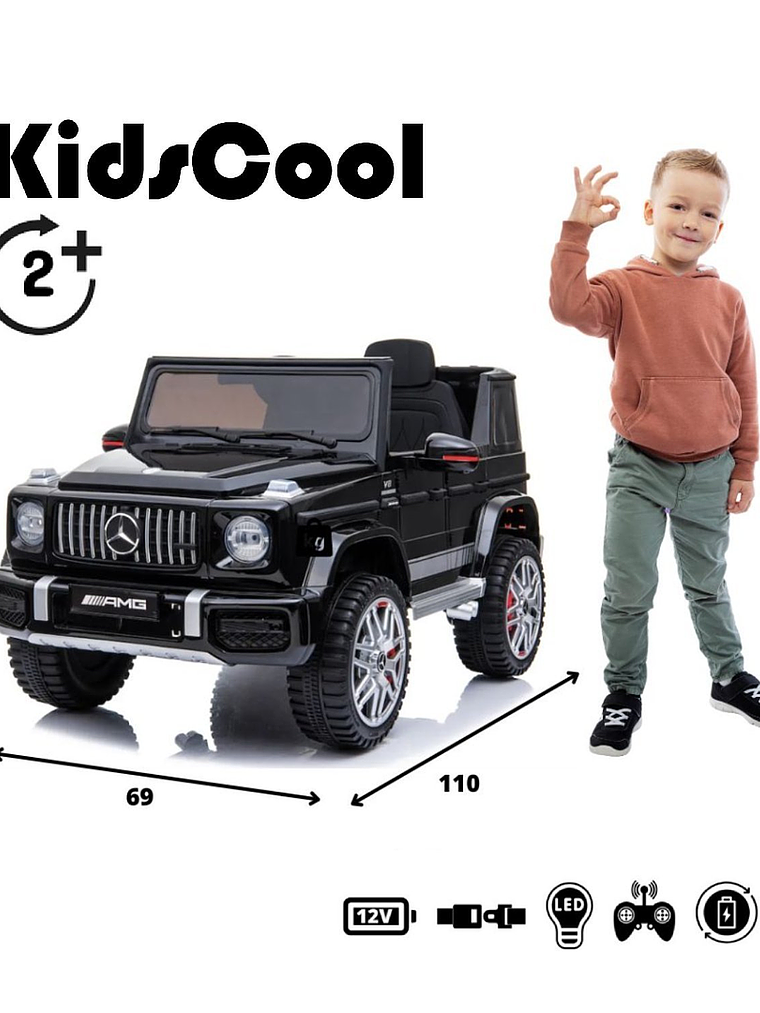 Batería Jeep G63 Con Licencia Mercedes 12V Negro 2