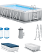 Piscina Estructural Intex Prisma Frame Set 488x244x107 Cm + Bomba + Escalera + Cobertor + Base - Miniatura 2