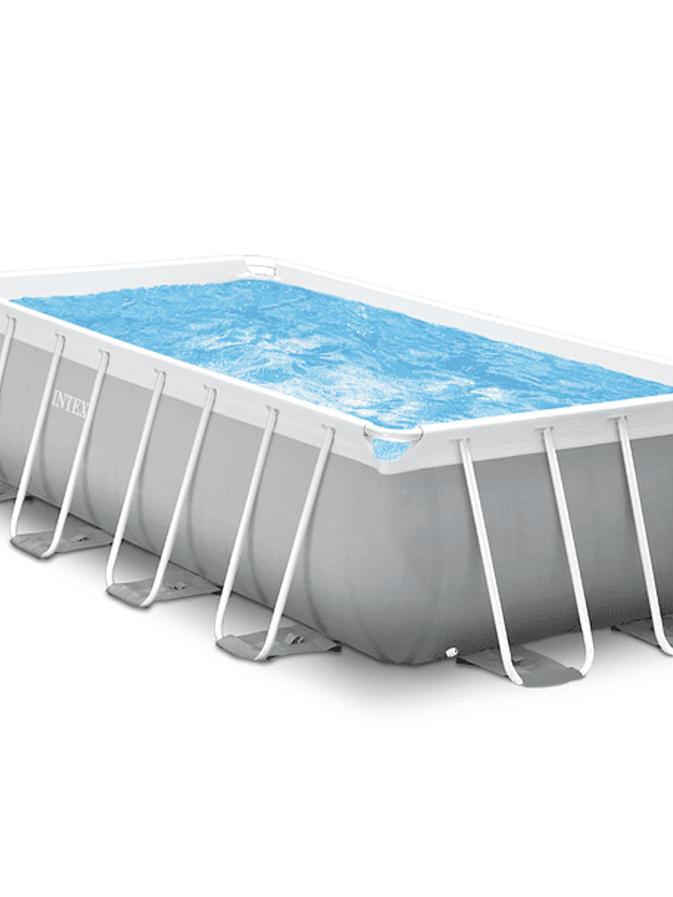 Piscina Estructural Intex Prisma Frame Set 488x244x107 Cm + Bomba + Escalera + Cobertor + Base 3
