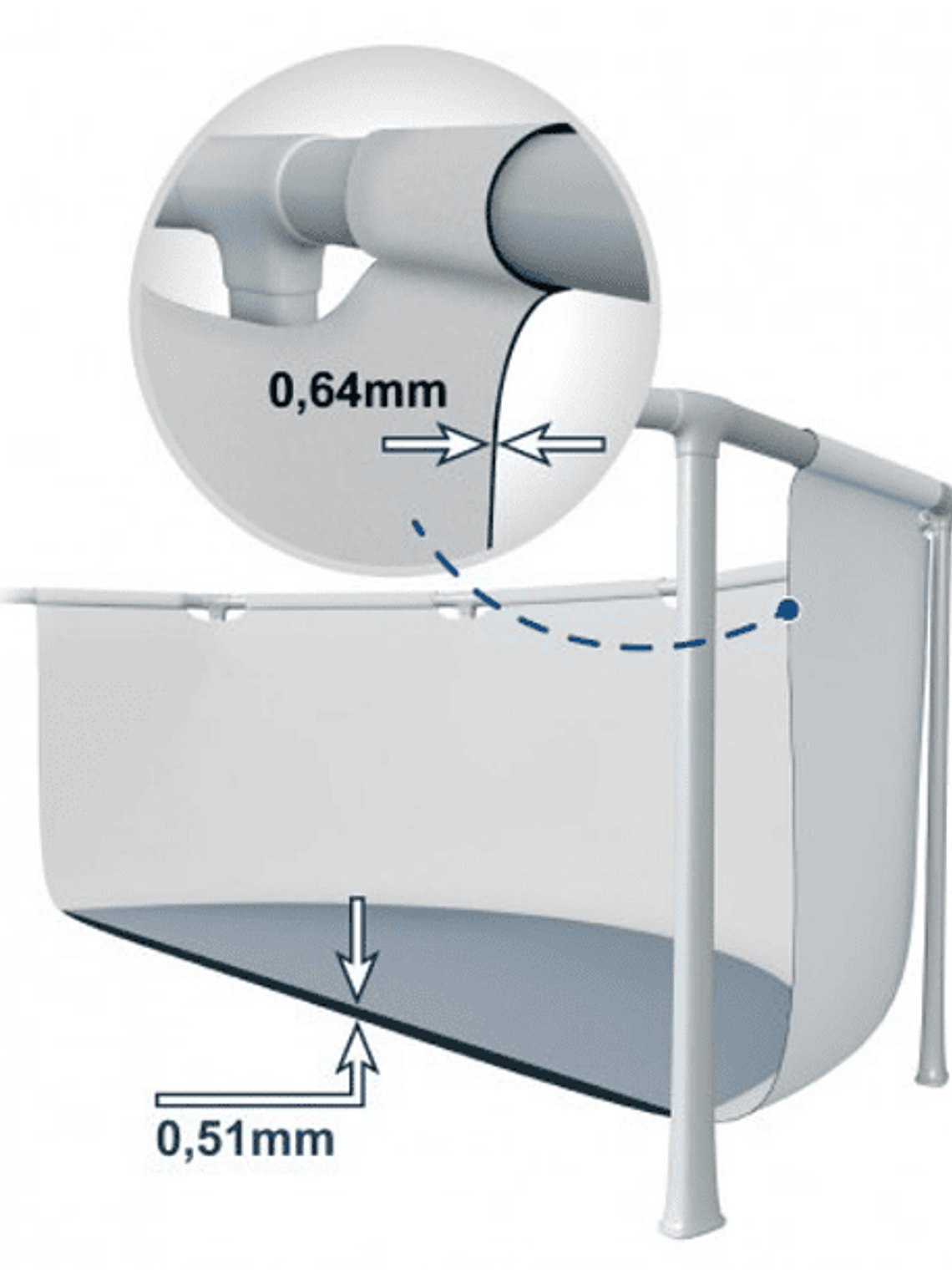 Piscina Estructural Intex Greywood Prisma Frame Set 549x122 Cm + Bomba + Escalera + Cobertor + Base 3