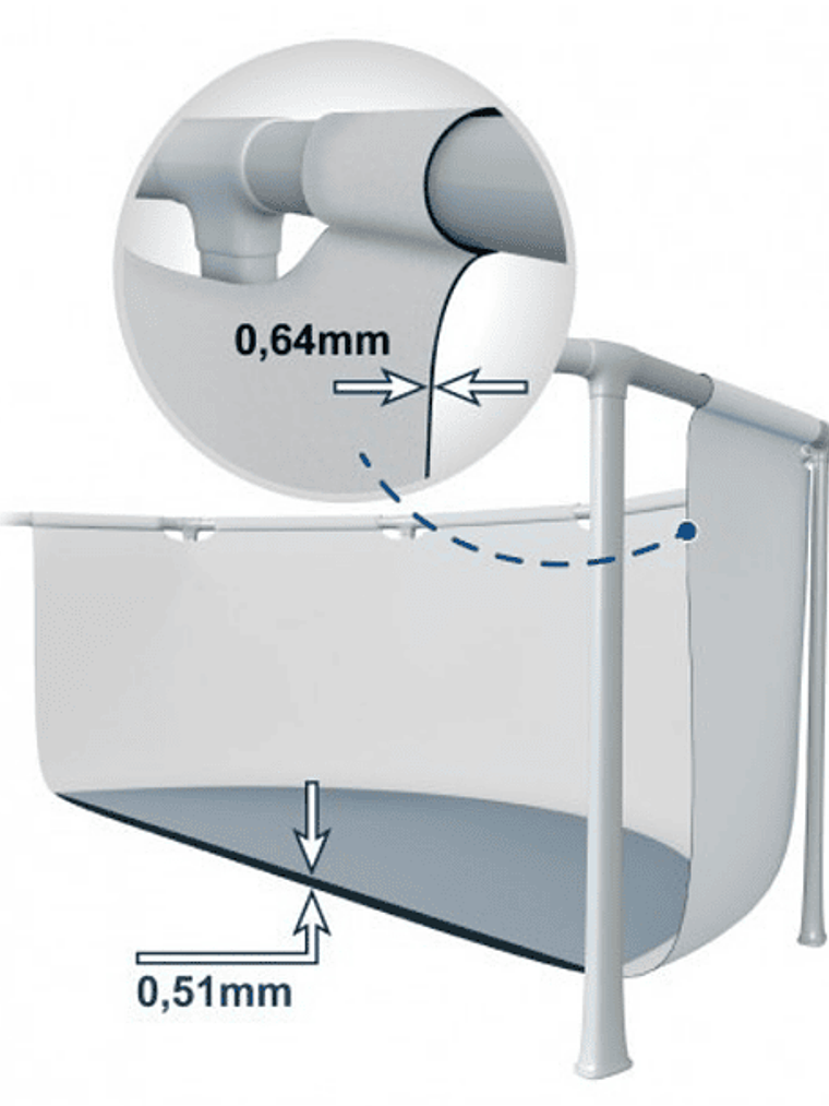 Piscina Estructural Intex Greywood Prisma Frame Set 549x122 Cm + Bomba + Escalera + Cobertor + Base 3