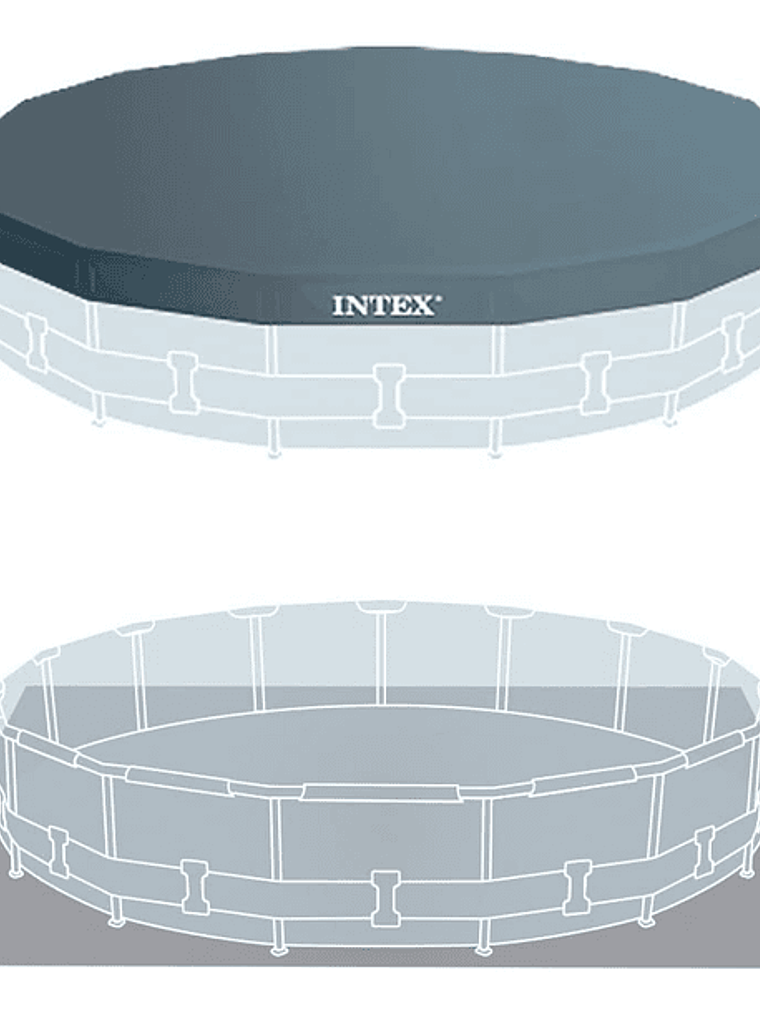 Piscina Estructural Intex Greywood Prisma Frame Set 549x122 Cm + Bomba + Escalera + Cobertor + Base 4