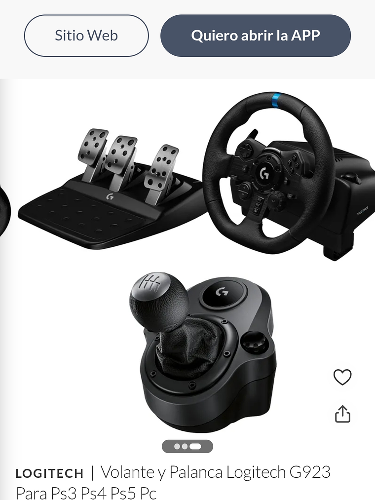 LOGITECHVolante y Palanca Logitech G923 Para Ps3 Ps4 Ps5 Pc 3