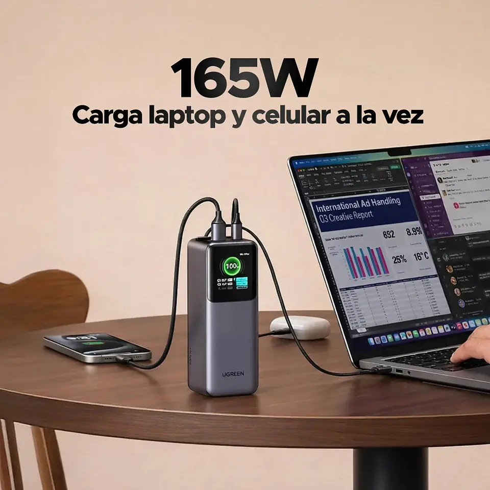 Power Bank Pro 165W (20.000mAh) con Cable Retráctil 2
