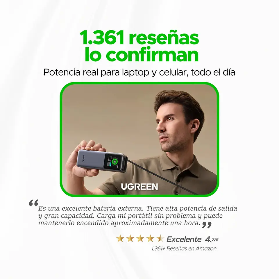 Power Bank Pro 165W (20.000mAh) con Cable Retráctil 3