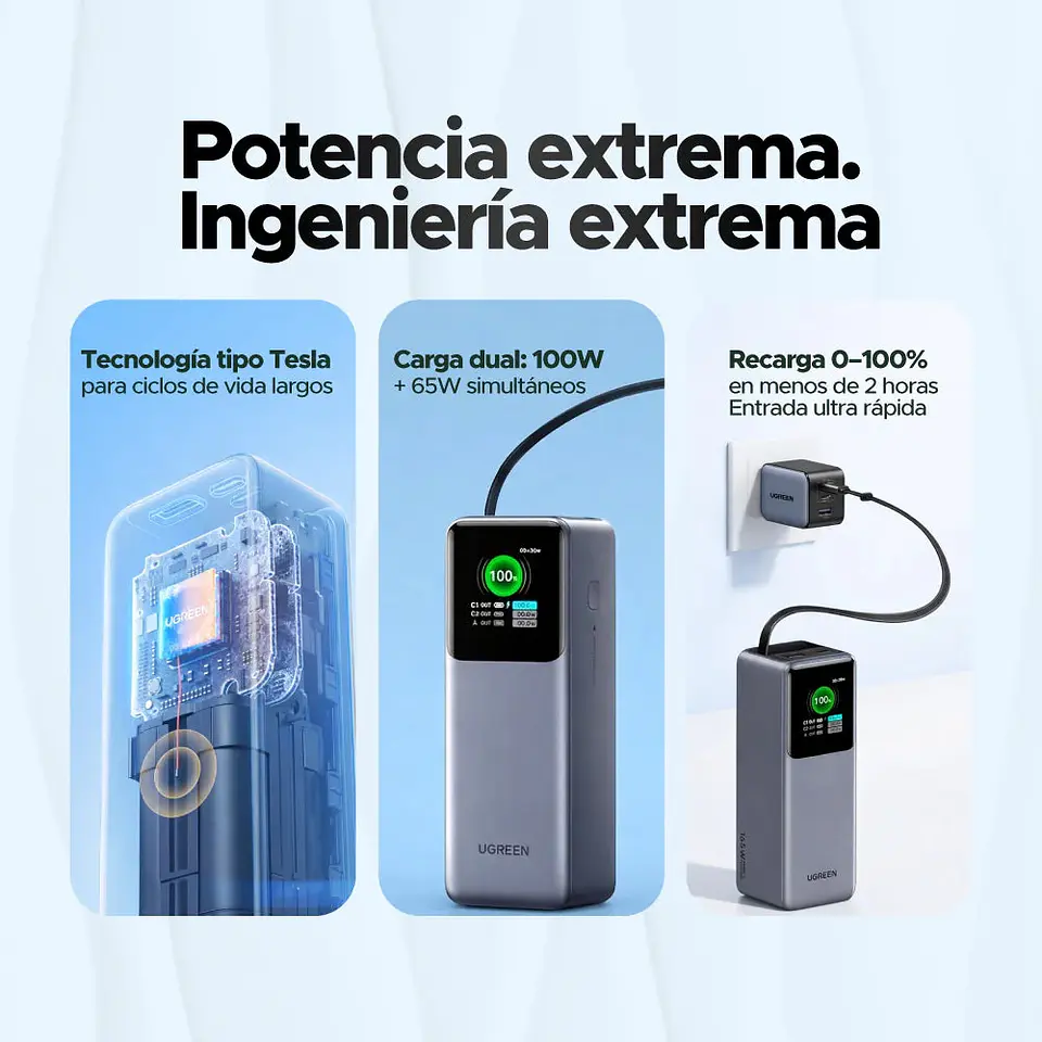 Power Bank Pro 165W (20.000mAh) con Cable Retráctil 4