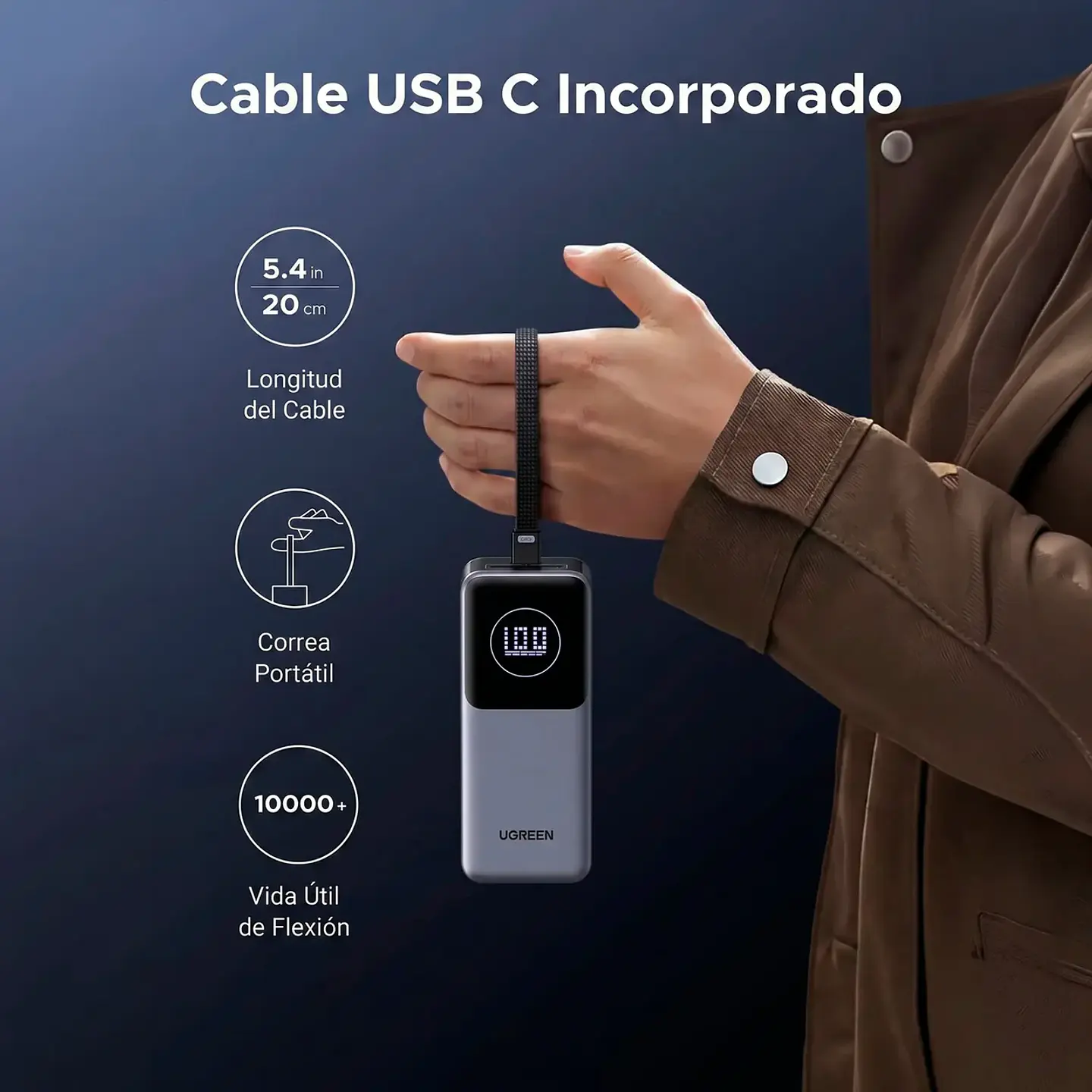 Power Bank Pro 130W (20.000mAh) con Cable Integrado 2