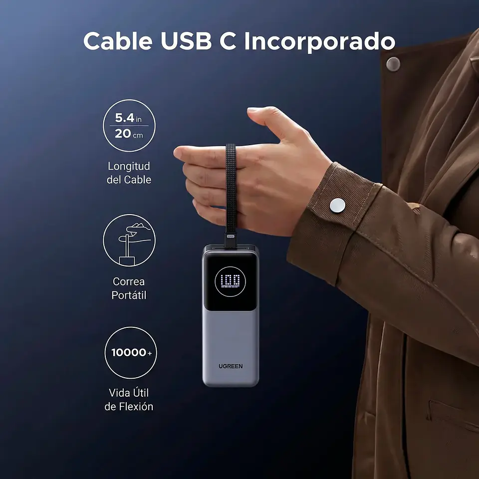 Power Bank Pro 130W (20.000mAh) con Cable Integrado 2